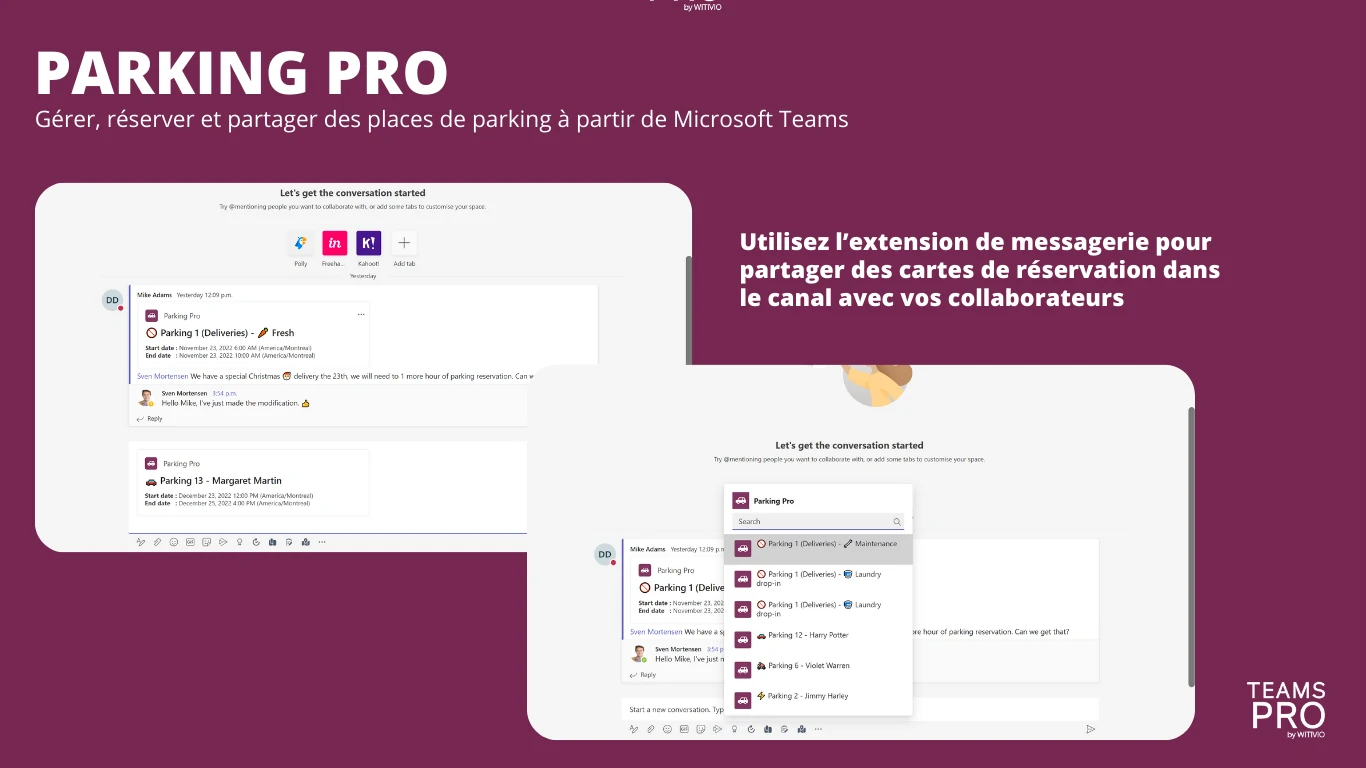 solution de gestion de stationnement pour Microsoft Teams