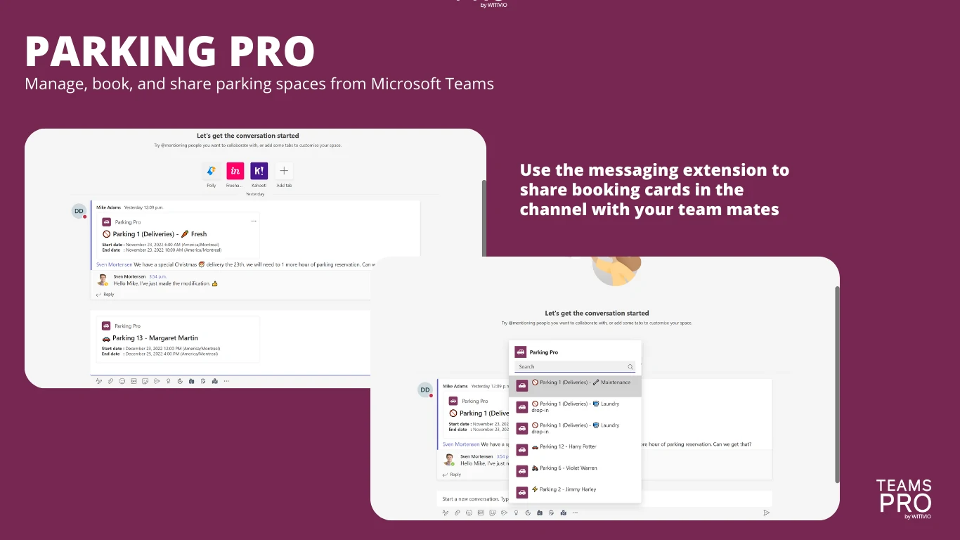 parking management solution for microsoft teams