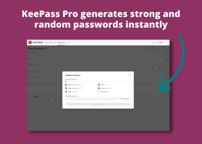 keepass pro microsoft teams