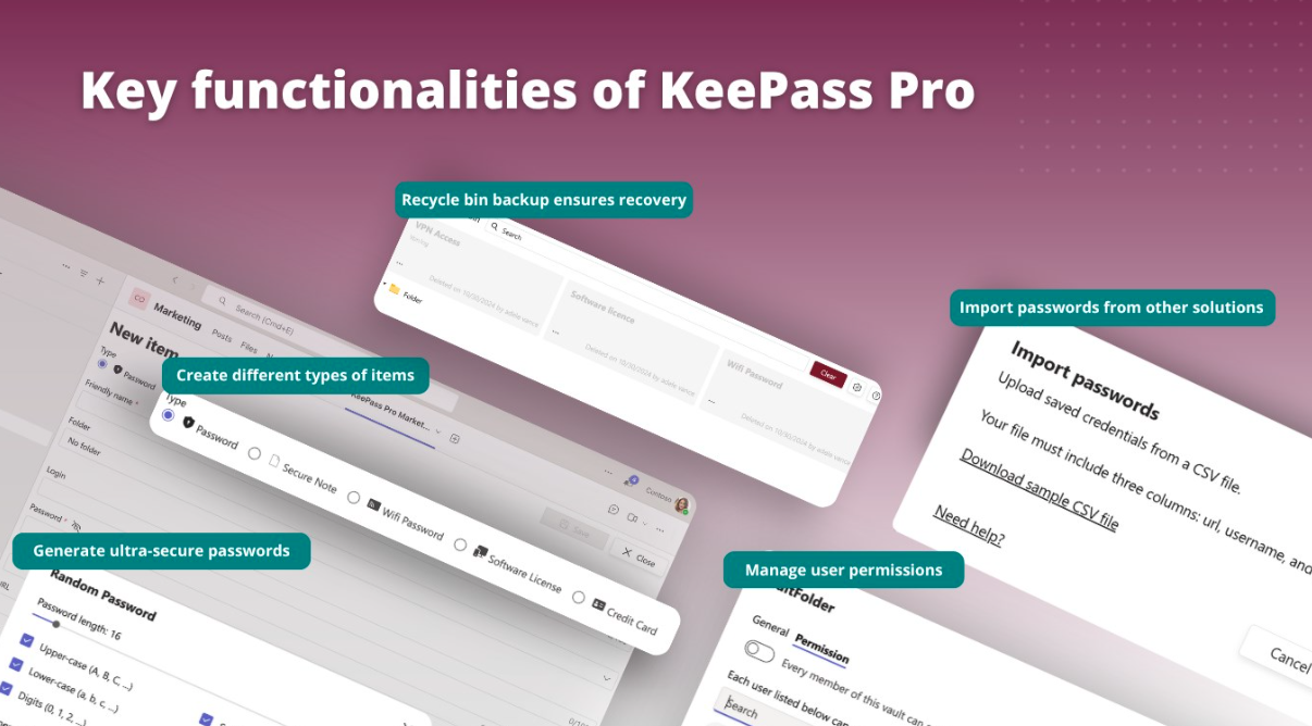 Shared and personal vaults in KeePass Pro for Microsoft Teams